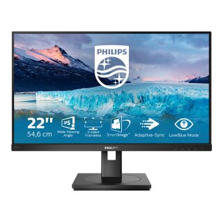 Philips S Line 222S1AE/00 - 54.6 cm (21.5 Zoll) - 1920 x 1080 Pixel - Full HD - LCD - 4 ms - Schwarz