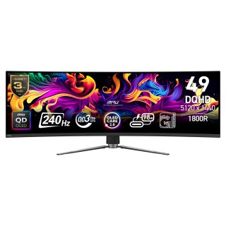 MSI MPG 491CQPXDE QD-OLED (124.5 cm (49 Zoll), schwarz, DQHD, Curved, USB-Hub, USB-C, 240Hz Panel)