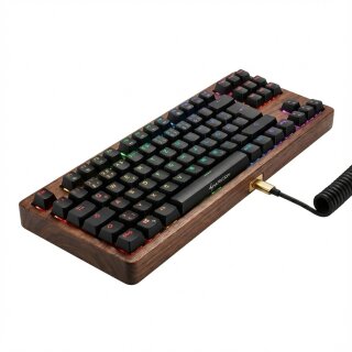 SKILLER SGK50 S4 Gen2 Wood PBT(holz/schwarz, ES-Layout, Gateron G Pro 3.0 Yellow)