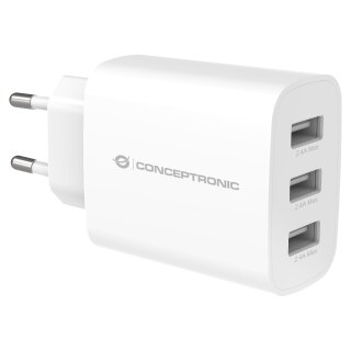 CONCEPTRONIC Ladegerät 3Port 3xUSB-A 30W 5.0V/2.4A ws