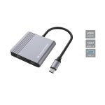 CONCEPTRONIC 4-1 Dock USB-C->2xHDMI/USB-A/100WPD 25cm gr