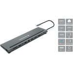 CONCEPTRONIC 12-1 Dock USB-C->2xHDMI/3xUSB-A/DP/+ 18cm gr