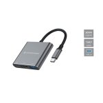 CONCEPTRONIC 3-1 Dock USB-C->HDMI/USB-A/100WPD 25cm gr