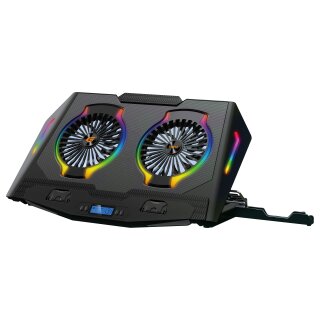 CONCEPTRONIC 2-Fan USB-A2.0 Laptop-Kühlpad 40Kg RGB 17" sw