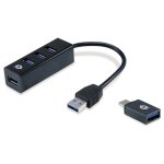 CONCEPTRONIC 4-Port Hub USB-A3.0/-C Adap.->4xA3.0...