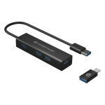 CONCEPTRONIC 4-Port Hub USB-A3.0/-C Adap.->4xA3.0...