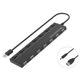 CONCEPTRONIC 7-Port Hub USB-A2.0->7xA2.0/DC o.Netz. sw