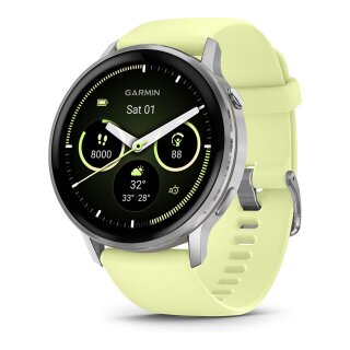 Garmin Venu 4 45mm Silikon-Armb. grau/silber/zitron