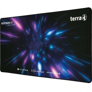 Wortmann TERRA Mousepad XXL PURE Gaming black/purple schwarze Umkettelung, 900 x 400 x 3 mm