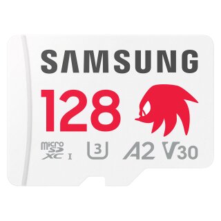 STICK SAMSUNG Sonic microSD Speicherkarte 128GB UHS-I U3 Full HD 4K UHD 180MB/s Read 130MB/s Write fr Handheld-Konsolen inkl. SD-Adapter