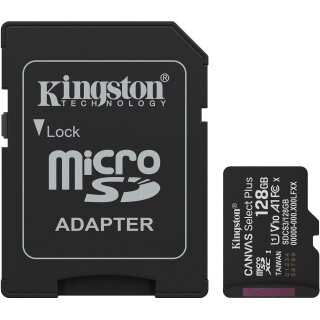 CARD Kingston 128GB microsdxc Canvas Select Plus Gen3 150MB/s A1 Card + Adapter