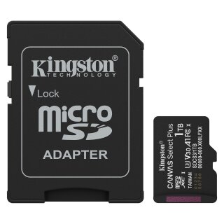 CARD Kingston 1TB microsdxc Canvas Select Plus Gen3 150MB/s A1 Card + Adapter