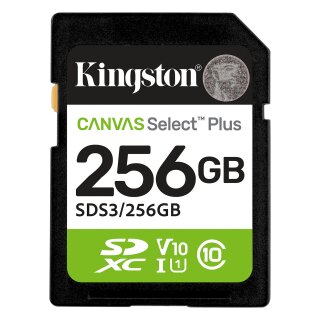 CARD Kingston 256GB sdxc Canvas Select Plus Gen3 150MB/s C10 UHS-I U1 V10
