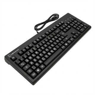 Logickeyboard XL-Print White on Black TITAN DE (PC)