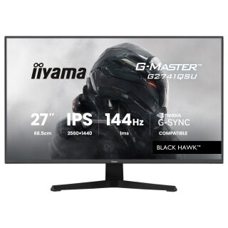68,6 cm/27? (2560×1440) iiyama G-Master G2741QSU-B1 16:9 QHD IPS 1 ms (MPRT) 144 Hz HDMI 2.0 DisplayPort 1.4 VESA 100×100 Black