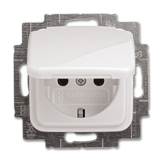 BUSCH JAEGER Reflex SI - Steckdosen-Einsatz Klappdeckel - UP *alpinweiss*