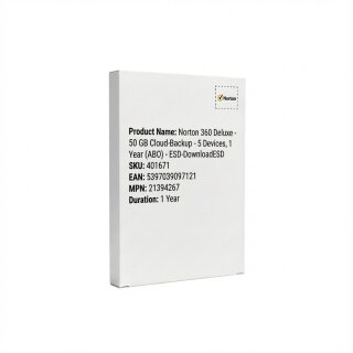 Norton 360 Deluxe - 50 GB Cloud-Speicher - 5 Devices, 1 Year (ABO) - ESD-Download