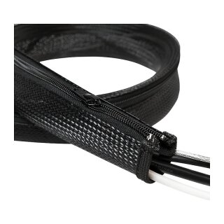 Logilink Kabelschlauch mit Reißverschluss AD: 50 mm, schw 1m