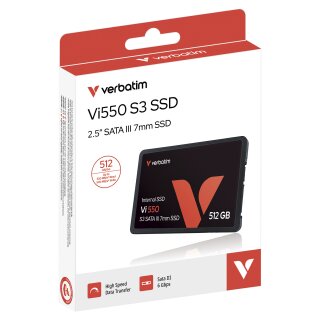 2,5" 512GB Verbatim Vi550 S3 Phison 2,5" (6.3cm) SATAIII intern retail