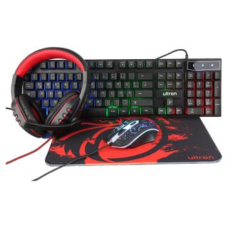 Ultron HAWK Gaming Set schwarz kabelgebunden 4in1