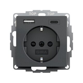 GIRA 245928 SCHUKO USB-Spannungsversorgung 2f System 55 Anthrazit