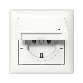 GIRA 415703 SCHUKO KD + Set IP44 + Rahmen 1f Standard 55 Reinweiß