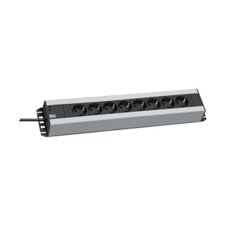 BACHMANN Handwerkerleiste 8x Schutzkontakt 48,26cm 19Zoll-Rack kompatibel 2m