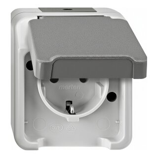 MERTEN MEG2301-8029 SCHUKO-Steckdose. lichtgrau. AQUASTAR