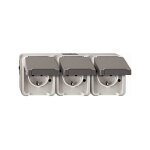 MERTEN MEG2391-8029 SCHUKO-Dreifach-Steckdose. lichtgrau....