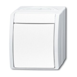 BUSCH JAEGER BJ 2601/6W-54 Wippschalter ocean IP44 Wechselschalter AP alpinweiß