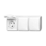 BUSCH JAEGER BJ 2300/3EW-54 3fach Steckdose m.Klappdeckel...