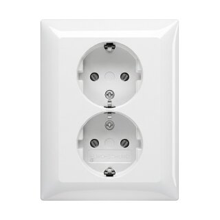BUSCH JAEGER BJ 202 EUJ-914 SCHUKO® Doppelsteckdose. volle Abdeckung