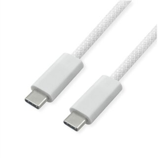 ROLINE USB4 Gen3x2 Kabel C-C ST/ST 40Gbit/s 240W weiss 2m
