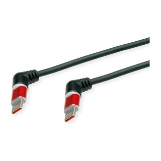 ROLINE USB 2.0 Kabel Typ-C - Typ-C ST/ST 360 Rotation schwarz / rot 1m