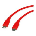 ROLINE USB 2.0 Kabel, Typ C-C, ST/ST, Silikon, 60W, rot, 1 m