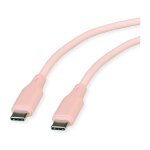 ROLINE USB 2.0 Kabel, Typ C-C, ST/ST, Silikon, 60W, pink,...
