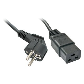 LINDY 2m Schuko auf IEC C19 Netzkabel fuer IEC-Kaltgeraeteverbindungen bis 16A