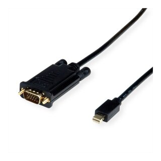 ROLINE Kabel Mini DisplayPort-VGA Mini DP ST - VGA ST schwarz 2m
