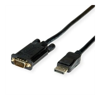 ROLINE Kabel DisplayPort-VGA DP ST - VGA ST schwarz 1m