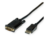 ROLINE Kabel DisplayPort-VGA DP ST - VGA ST schwarz 1m