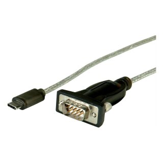 ROLINE Konverterkabel USB C-RS232 DB9 1,8m