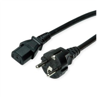 ROLINE Netzkabel IEC-Buchse & CEE7/7-Stecker gerade schwarz 1.8m