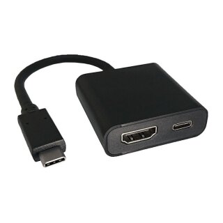 ROLINE Display Adapter USB Typ C - HDMI + 1x Typ C PD ST/BU