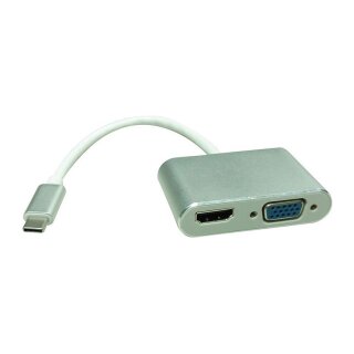 ROLINE Display Adapter USB Typ C - VGA + HDMI