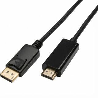 Captiva Kabel Displayport zu HDMI schwarz 4K 60Hz 1m HighSpeed DP zu HDMI