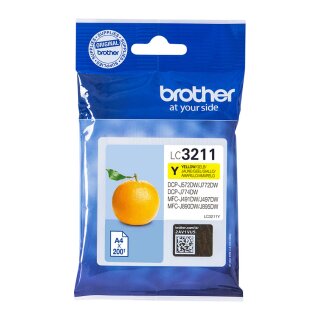 Brother Tinte LC-3211Y Gelb bis zu 200 Seiten nach ISO/IEC 24711