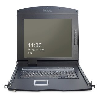 Digitus 17" LCD KVM Konsole, 1-Port VGA, deutsche Tastatur