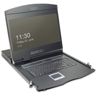 Digitus 19" LCD KVM-Konsole, 1-Port VGA, US-Tastatur