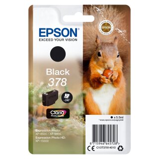 Epson Tinte 378 C13T37814010 Schwarz bis zu 240 Seiten