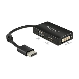 DELOCK Adapterkabel DisplayPort Stecker > 1 x VGA + 1 x HDMI + 1 x DVI 24+1 schwarz